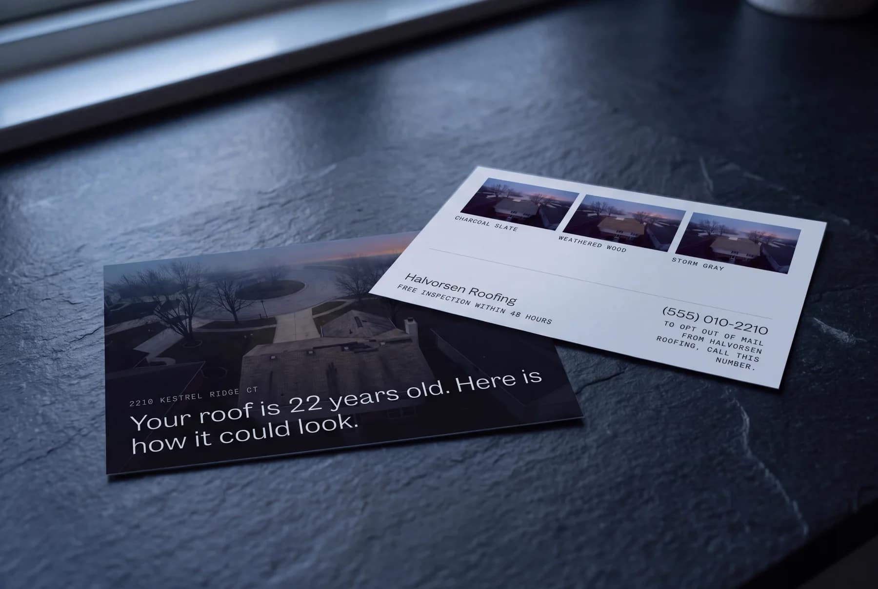 The printed brochure on a kitchen counter.